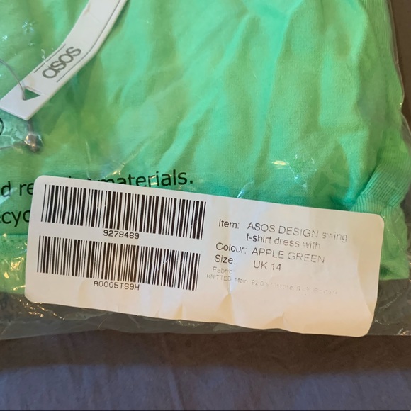 BRAND NEW SWING T SHIRT DRESS IN GREEN - Picture 12 of 12